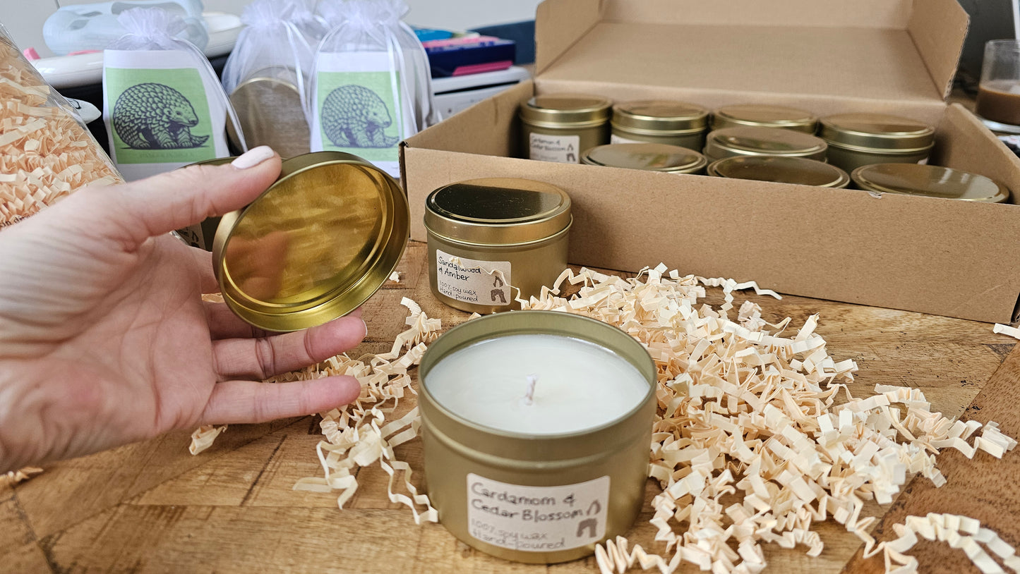 Cardamom and Cedar Blossom 24cl Gold Tin with Lid